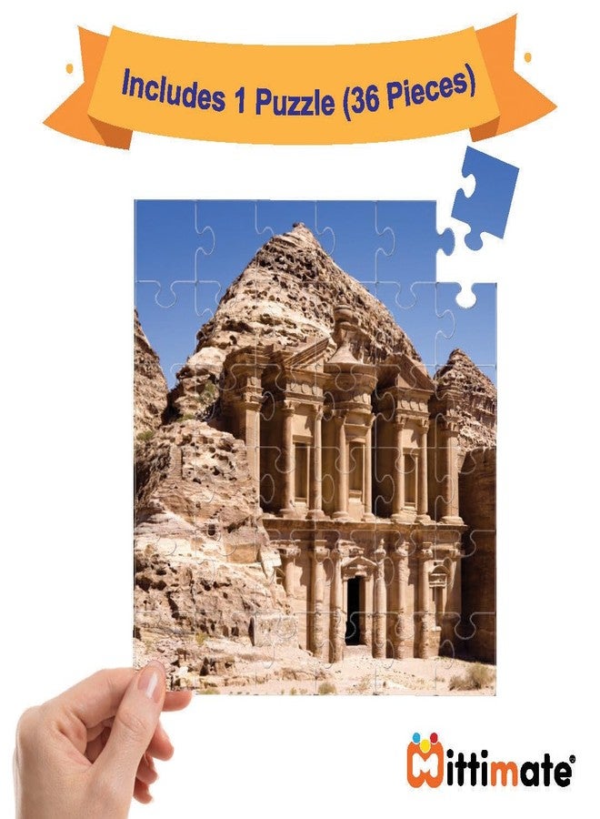 Mittimate 2 in 1 Cardboard 36 Pieces Jigsaw Puzzle Combo for Kids Age 4 to 6 Year I Leaning Tower & Petra of Jordan Picture I Birthday Gift for Children - Image 4